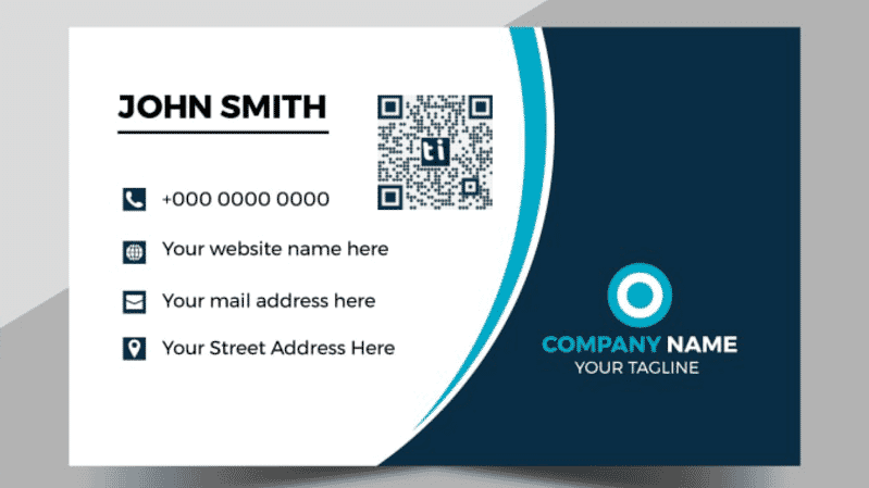 A business card with a QR code that links to a cashless tipping page